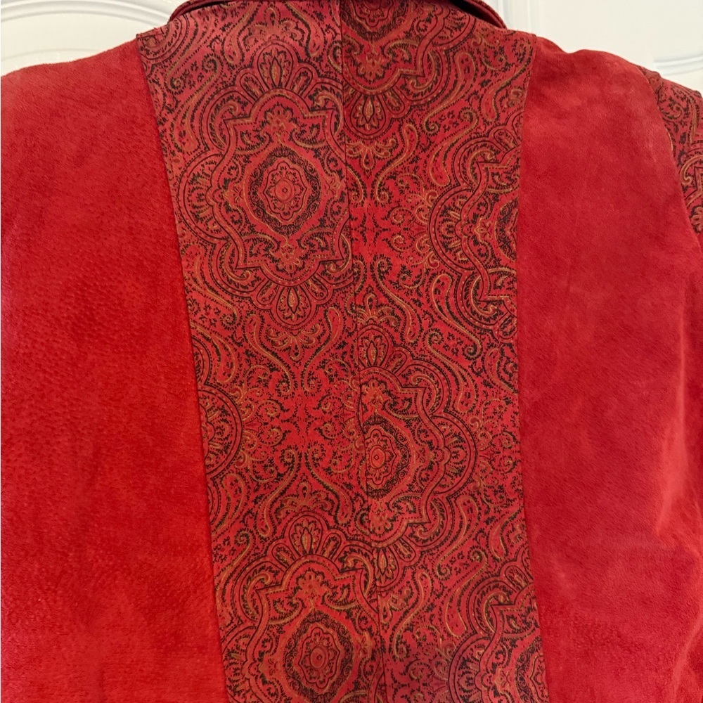 Vintage red suede Georgio Ferrini 1980s women’s jacket size large - Picture 9 of 11